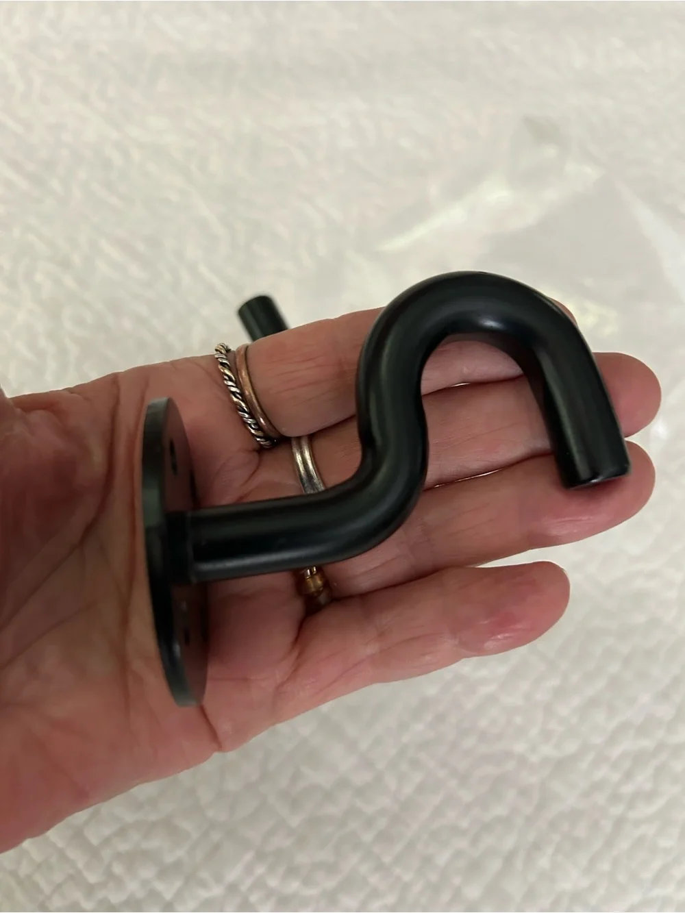 2 piece Black Steel Heavy Duty Wall Ceiling Hooks w/expansion bolt/sleeves.
